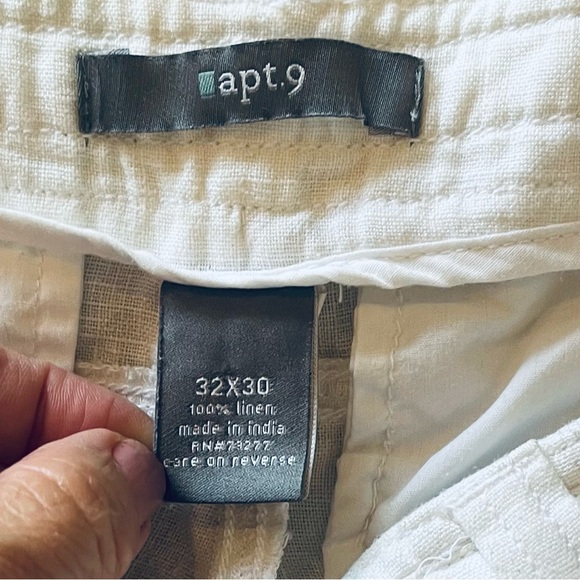 100% Linen Men's Pants 32x30 Apt. 9 Beach Summer Drawstring 4 pockets zip - Picture 3 of 8